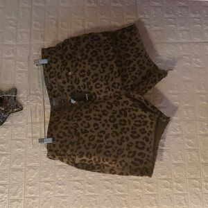 torrid size 12 leopard print denim shorts